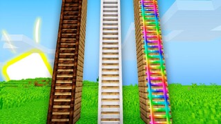 จะนำ NEW LADDERS ไปที่ใดใน Minecraft บันไดที่น่ากลัว vs บันไดสายรุ้ง !