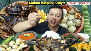 MUKBANG JENGKOL MENTAH  IKAN ASIN SAMBAL TERASI IKAN BAKAR LALAPAN MENTAH  KUNYIT KAREDOK LEUNCA