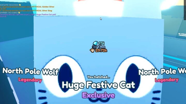 MY FIRST HUGE FESTIVE CAT Pet Simulator X! Roblox