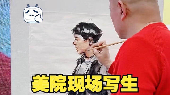 【史国良】美院现场写生，这个模特有挑战