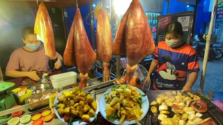 Kinh ngạc Quán mực khổng lồ 7kg/con mỗi đêm bán 5 6 con trên vỉa hè đường phố Sài Gòn