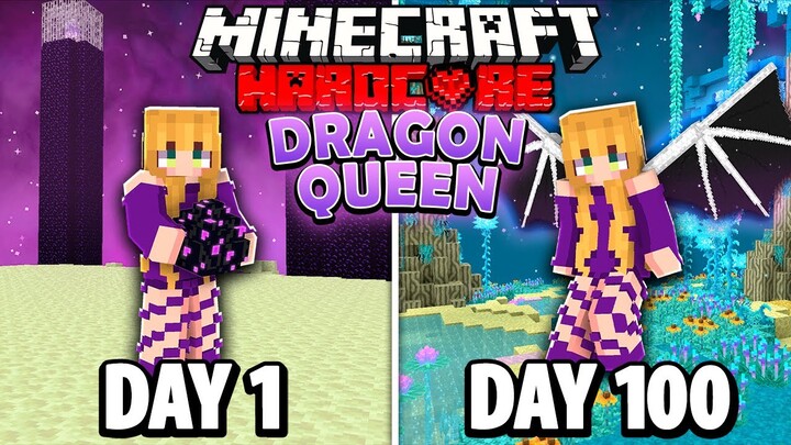 I Survived 100 Days as a DRAGON QUEEN in Hardcore Minecraft!