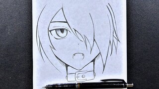 Easy anime sketch | how to draw anime vampire girl easy step-by-step