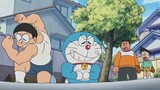 Nobita turned into a hunk like a bodybuilding champion. Fat Tiger was so scared that he ran away whe