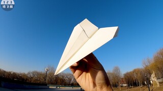 妙啊！飞得超远的比赛级纸飞机赭石，内锁结构太棒了