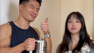 Seorang teman dari jauh disajikan dengan latte seberat 8kg