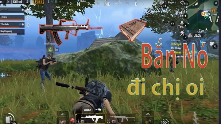 [Pubg Mobile] được chị gái hài hước gánh và bắn luôn cái thùng.