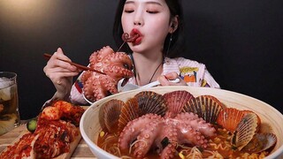 SUB) 🐙 octopus ramyeon Mukbang ASMR