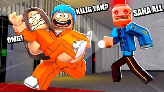 Escape Siren Cop's Prison | ROBLOX | KILIG MOMENTS HABANG HINAHABOL NG ZOMBIE PULIS!