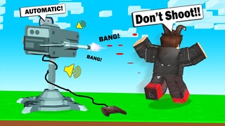 TROLLING* Players with the TURRET in Roblox Bedwars..
