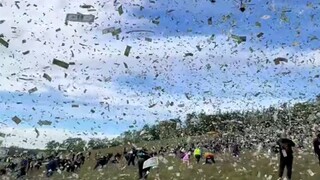 It turns out that money really does fall from the sky. A blogger used a helicopter to drop $1,000,00