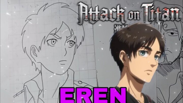 menggambar anime attack on titan, Eren