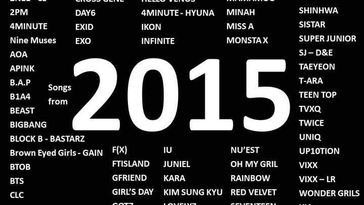 【KPOP】Tahun 2015 saat para legenda bersaing, sudah berapa lagu dari 78 lagu ini yang pernah kamu den