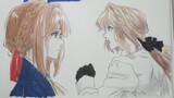 | Drawing Violet | Violet Evergarden draw, colouring