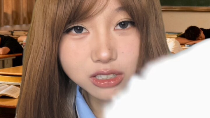 [ASMR] Bạn ngồi bàn sau dùng đồ dùng học tập trang điểm cho bạn