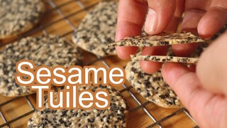 ตูเล่งา sesame tuiles cookies l ครัวป้ามารายห์