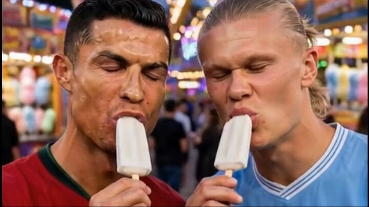 Cristiano y haaland terrible helado