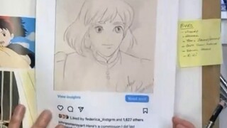 มีแสงสว่างในดวงตา มีปากกาในมือ และมีดีไซน์การ์ตูนทุกที่ที่คุณมองไป