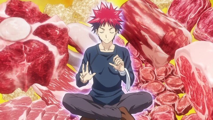 The shokugeki battle between Yukihira Soma and Mimasaka with the theme of beef stew