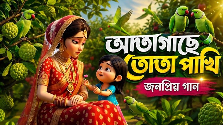 আতা গাছে তোতা পাখি 🦜 | Ata Gache Tota Pakhi | জনপ্রিয় বাংলা ছড়া গান | Bangla Rhymes | Kids Song