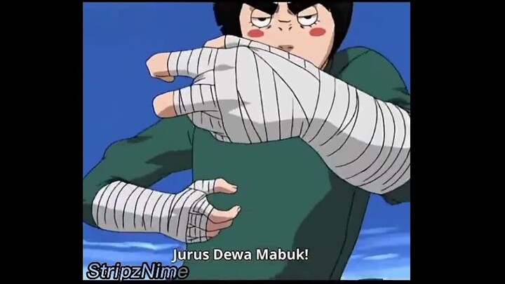 Jet Lee di anime : Jurus mabuk rock Lee !?   rock Lee vs kimimaru