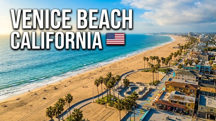 Venice Beach 4K 🇺🇸 | Stunning Aerial Views of Los Angeles, California
