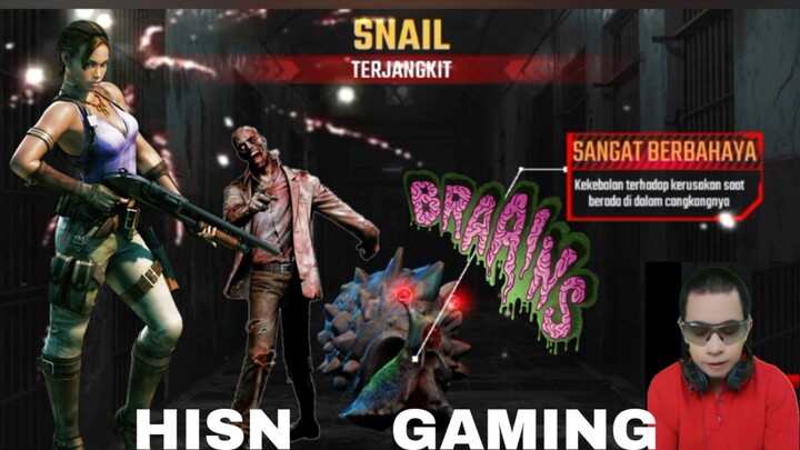 game zombie fire 3D,  snail terjangkit, cangkang aangat keras