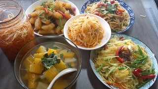 cả nhà nấu nhửng món chay nhà quê bảo đảm ngon.