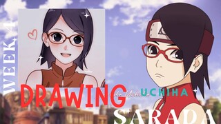 WEEK 4 MARET Drawing UCHIHA SARADA (BORUTO)