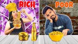 Rich vs Poor Food Challenge || Eating a Golden Pizza || Comedy Video || @hungrybirds4803