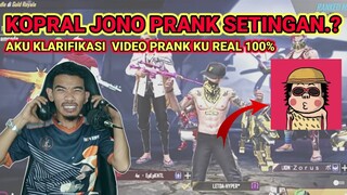 KOPRAL JONO PRANK SETINGAN,? AKU KLARIFIKASI SEBELUM DI TUDUH SETINGAN 😢