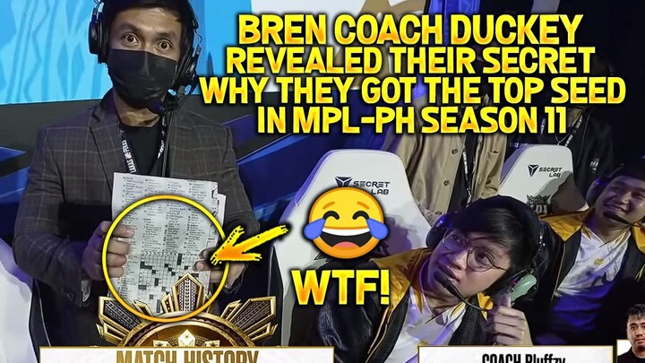 WTF😂 Coach Duckey of Bren Esports revealed his Secret why they got the Top Seed
