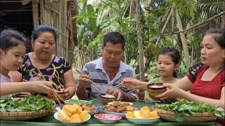 Thanh Nhiệt Cơ Thể với Món Sườn Non Kho Khóm Chấm Rau Má Vườn | TKQ & Family T884