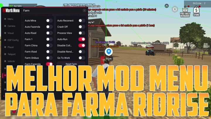 RIO RISE MOD MENU 2026 ATUALIZADO FARM AUTOMÁTICO + VIDA INFINITA + RECURSOS INSANOS😱
