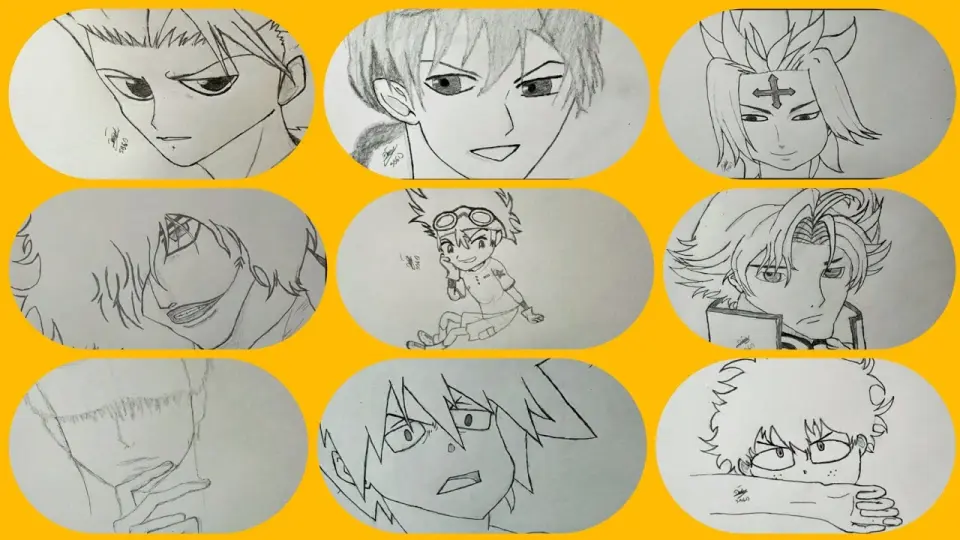 Anime male characters, quick and fun display of 9 pencil drawings we chose  - Bilibili