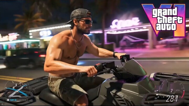 GTA VI Gameplay - With a quad bike on the beach
