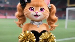 Orange cat wears sexy short skirt to watch Scottish Premier League football