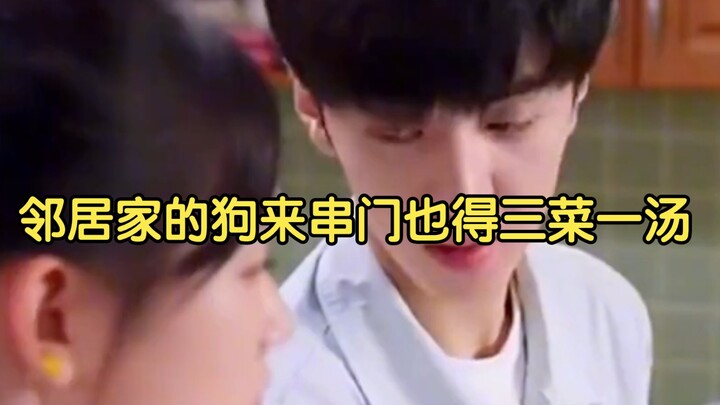 Even the neighbor’s dog dropping by deserves three dishes and a soup #Hilarious