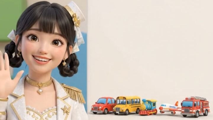 Zoey teaches 5 cool vehicles 🚜 #kidseducation #shorts