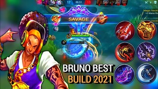 MY FOURTH SAVAGE THIS SEASON 21 - BRUNO JUNGLE | BRUNO BEST BUILD 2021 - MASTER BODAK MLBB