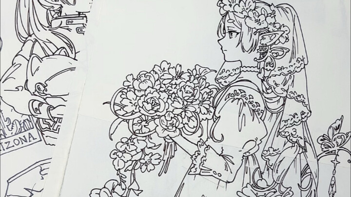 Aku nggak akan pernah menyerah sama gambar tangan! (Coba lihat sketsa garis Fufi yang kugambar selam