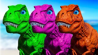 T-REX COLOR PACK vs GODZILLA vs SPINOSAURUS vs CARNOTAURUS - Jurassic World Evolution