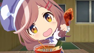 After a busy day at the construction site, I still eat K-mao chicken