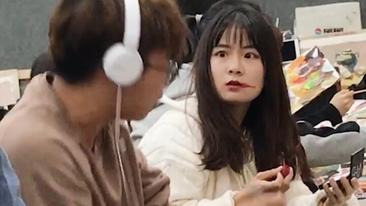 Guy: I just love music—why are you staring at me like that?? Oh, and what’s with your lipstick...?