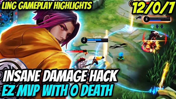 INSANE DAMAGE HACK! EZ MVP WITH 0 DEATH!!! | LING GAMEPLAY 2022 | MLBB