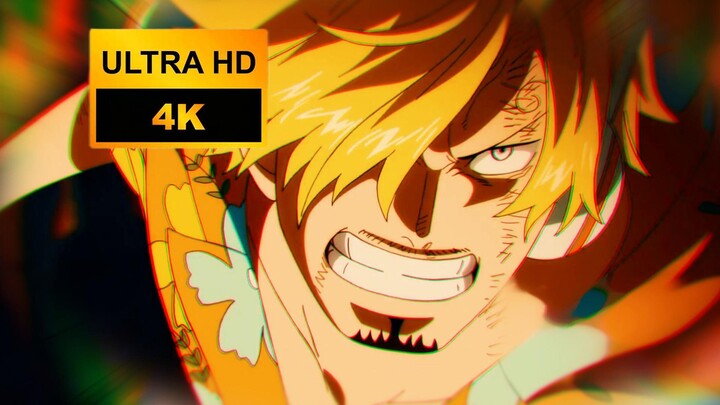 [4K 60FPS] The animation is incredibly dynamic! Sanji fiercely kicks the Five Elders' horse bones! E