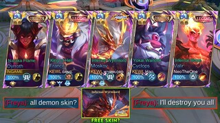 5 MAN INFERNAL SKIN IN RANKED GAME!!🔥(World’s Best Worst Skin in One Team!?)