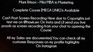 Mark Ritson Course Mini MBA in Marketing Download