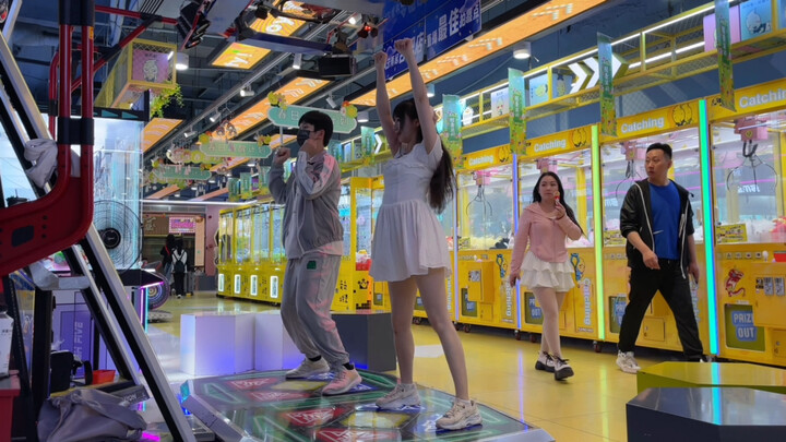 Girly in a white skirt unlocks a new hero—big bro can bust out girl group dance moves too!