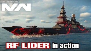 Modern Warships: RF LIDER without Hero equipment in action.